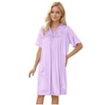 thumbnail image 5 of FAIWAD Silk Nightgown for Women Short Sleeve Lace V Neck Sleepwear Summer Comfy Lightweight Babydoll Loungewear Loose Nightdress, 5 of 8
