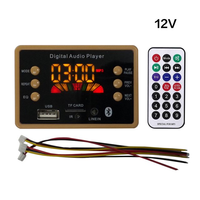 Riwesomey Placa decodificadora LED 5,0, placa receptora de Audio, módulo controlador decodificador sin pérdidas MP3 Combinaciones de reproductor de DVD/TV para coche 12V Riwesomey VI000534-02