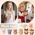 thumbnail image 3 of Plush Animal Stuffed Toy Cute Bear Desktop Companion Doll for Home Office Decoration and Soft Cuddle Body Pillow Soft Plushie Collectible Figure, Brown 6 Inch, 3 of 4