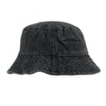 thumbnail image 5 of Bucket Cap Vintage Foldable Washed Denim Men Women Hip Hop Fisherman Hat Fishing Cap for Outdoor, 5 of 7