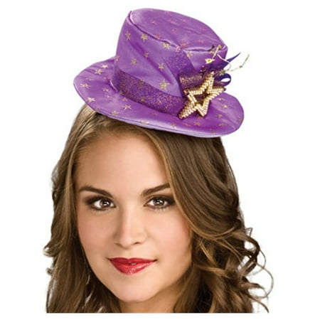 Women's Deluxe Purple Gold Stars Mini Costume Top Hat