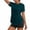 Dark Blue, variant on Women's Crew Neck Short Sleeve Athletic T Shirt Vibrant Fuchsia Tone Solid Curved Hem Casual Top for Daily Wear Summer Vacation Hot Pink XXL