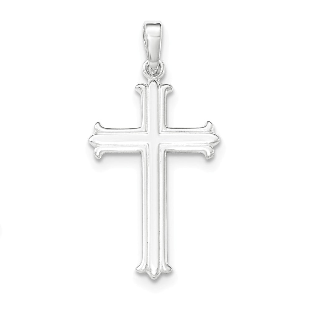 Goldia Sterling Silver Fleur De Lis Cross Charm