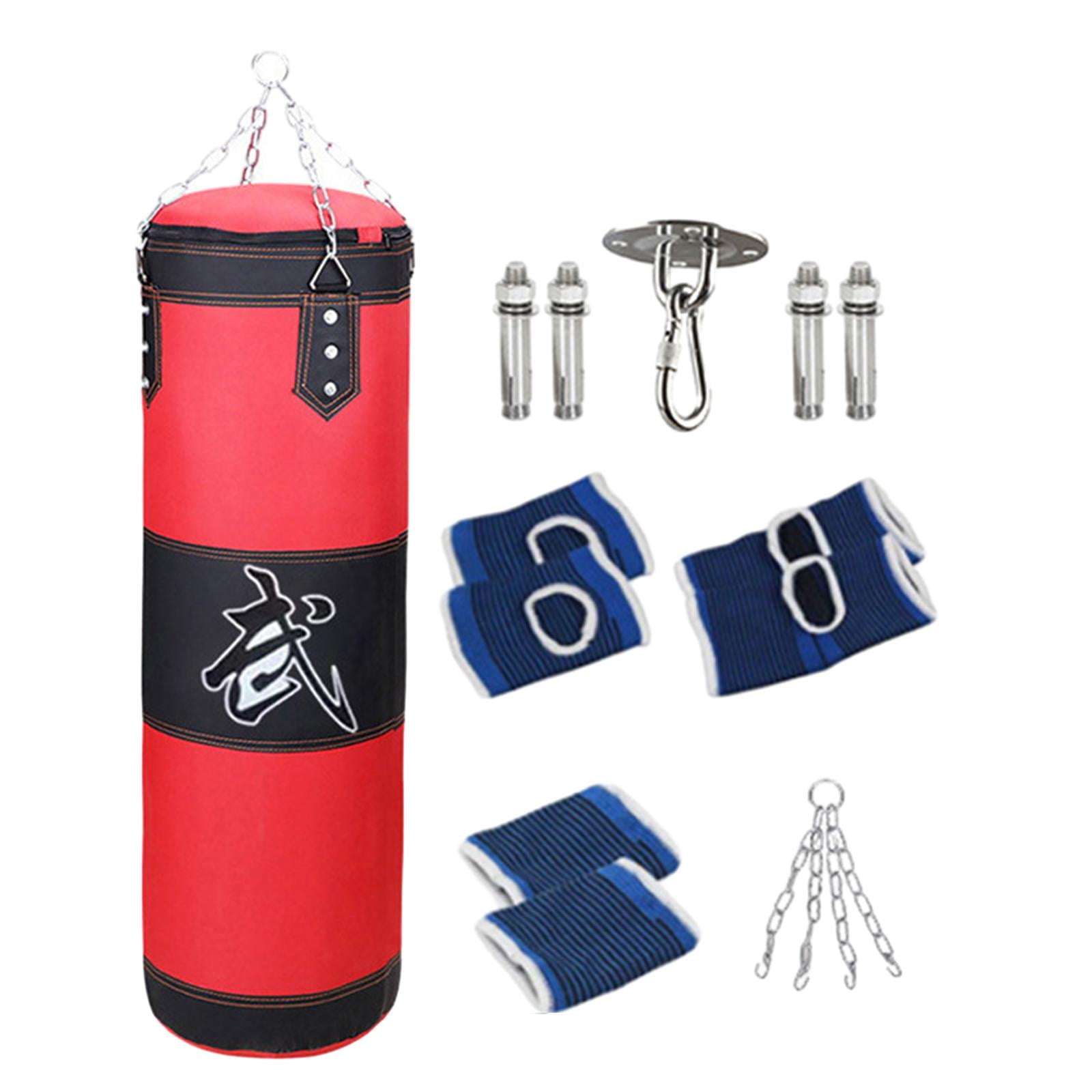 funtasica Boxing Bag Boxing Sandbag with Hanging Hook Fitness Unfilled Bag Punching Bag for Kids Home Gym Judo Kickboxing Body Building Red 120cm