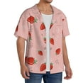 thumbnail image 2 of Goofa Strawberry Printed Men's Casual Short-sleeved Shirt,Lightweight Breathable Button-down,Summer Casual men's top,Versatile Fashion shirt-XX-Large, 2 of 7