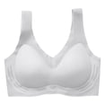 thumbnail image 4 of mihongmao Front Closure Bras for Women Plus Size Sports Bras Women's Solid Color No Steel Ring Push Up Breathable Underwear Daily Bra Blue 3X, 4 of 7
