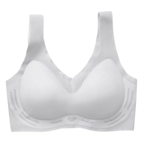 PBFRDSJ Jelly Bras for Women V Neck Wireless Support Bra Soft Thin Seamless Natural Lift Full Coverage Everyday Lingerie