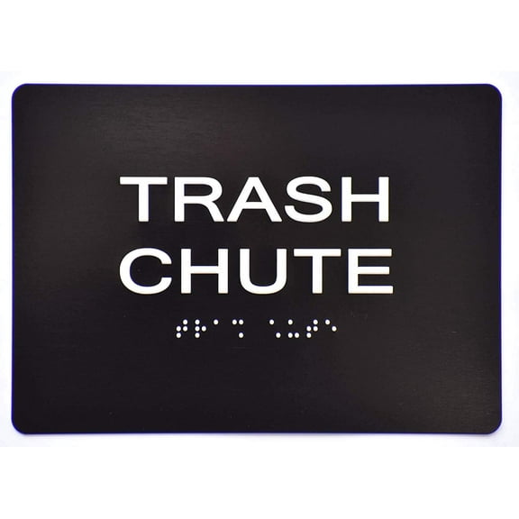 Trash Chute Sign -Black(Aluminium, Black/Silver,Size 5x7) The Sensation line