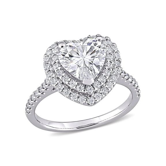 Everly Women's Created Moissanite 10K White Gold Engagement Ring
