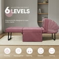 thumbnail image 6 of Ainfox Ottoman Chair Lounger Bed，4 in 1 Convertible Single Sofa Couch Futon Bed, 71''L x 34''W(Pink), 6 of 8