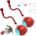thumbnail image 1 of TinyFetch Dog Toy, Tiny Fetch Ball Dog Toy, Tinyfetch Interactive Dog Cat Toys Balls, 2025 Upgraded 360°Smart Automatic Rolling Electric Dogs Ball Toy, Gift for Pets (Red*2), 1 of 8
