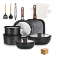 thumbnail image 1 of "Bateria De Cocina Ollas Y Sarten 20piezas Con Mango Extraíbe Belug Negro ", 1 of 5