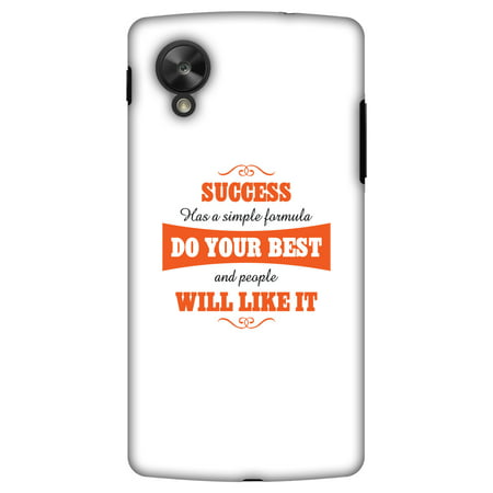 LG Nexus 5 D820 Case, Google Nexus 5 D820 Case - Success Do Your Best,Hard Plastic Back Cover, Slim Profile Cute Printed Designer Snap on Case with Screen Cleaning