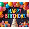 thumbnail image 3 of Rainbow Balloons Birthday Banner Colorful Cake Party Celebration Decor for Birthday Party Event Kids, 3 of 7