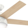 thumbnail image 4 of Hunter Fan Company 59266 Contemporary Anslee Fresh White Ceiling Fan with Light, 46", 4 of 8
