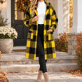 thumbnail image 2 of Dnhxils Jackets for Womens Fashion Hooded Plaid Jacket with Pockets Zip Up Long Sleeve Coat for Womens Winter Warm Clothes Yellow S, 2 of 6
