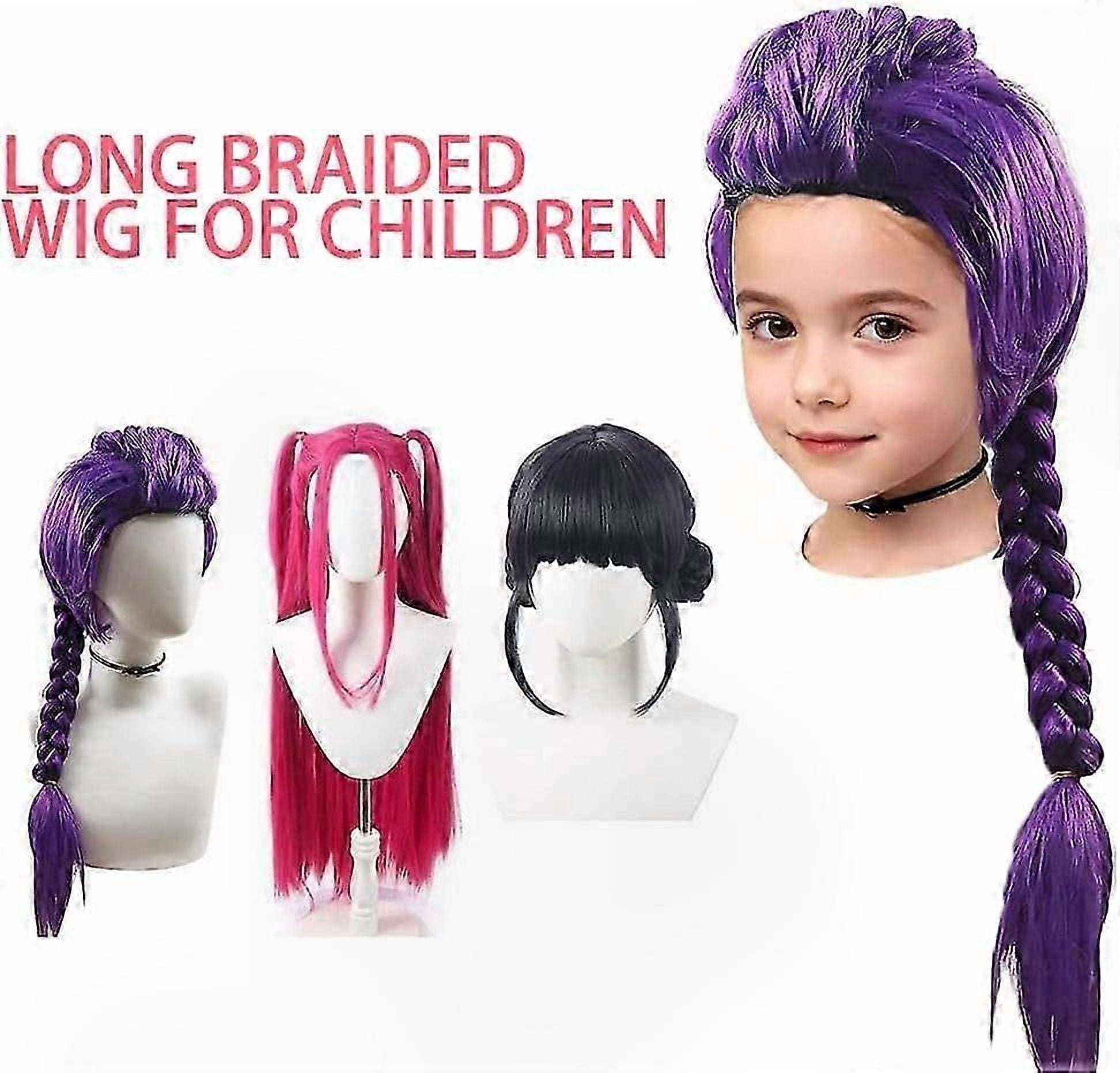 Long Purple Braided Wig, Heat-Resistant Fiber for Cosplay, Anime Costume, and Halloween Theme Parties