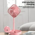 thumbnail image 4 of Portable Pedestal Fan Foldable Desk Standing Fan 1200mAh Rechargeable Battery 3 Speed USB Quiet Adjustable Height Wireless for Home Kitchen Office Outdoor Camping Travel, 4 of 5