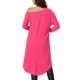 thumbnail image 3 of INSPIRAR CHIC Blusa Casual de Una Sola Manga Larga con Bajo Asimétrico Irregular en Color Rosa Fucsia, 3 of 6