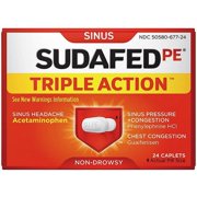 McNeil Sudafed PE Triple Action, 24 ea