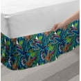 thumbnail image 2 of Bird of Paradise Bed Skirt, Jungle Flourishing with Hippie Leaves Vivid Foliage Rainforest Perennial, Elastic Bedskirt Dust Ruffle Wrap Around for Bedding Decor, 4 Sizes, Multicolor, by Ambesonne, 2 of 2