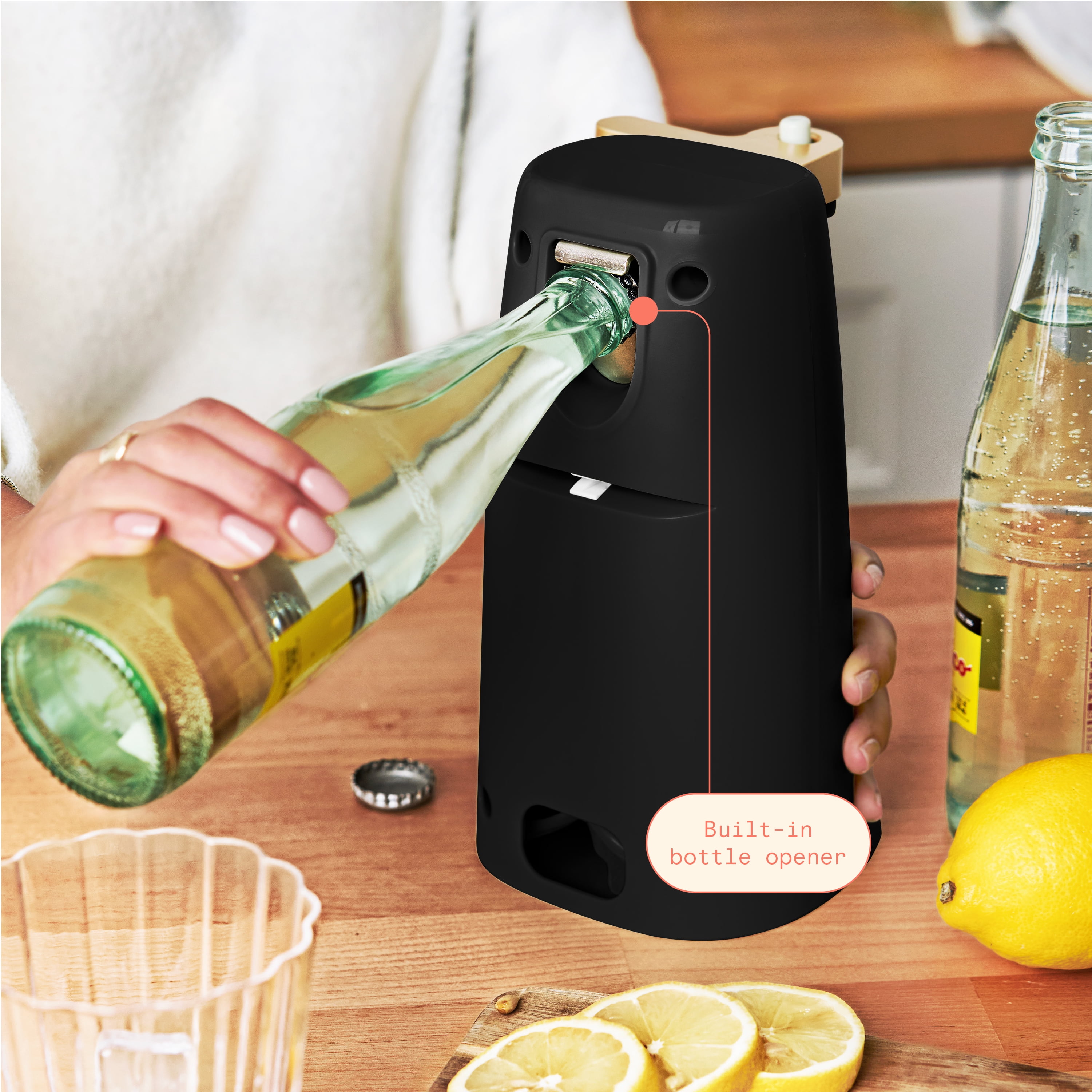 Beautiful Easy-Prep Electric Can Opener, Black Sesame by Drew Barrymore