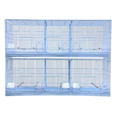 Two 38"x11"x15"H Triple Cage Stackable Breeder Bird Flight Parrot with Removable Double Center Divider Side Breeding Nest Box Doors