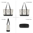 thumbnail image 6 of FORMRS Canvas Laptop Tote Bag for Women with 15.6" Computer Compartments Shoulder Handbag, Light Gray Pattern, 6 of 7