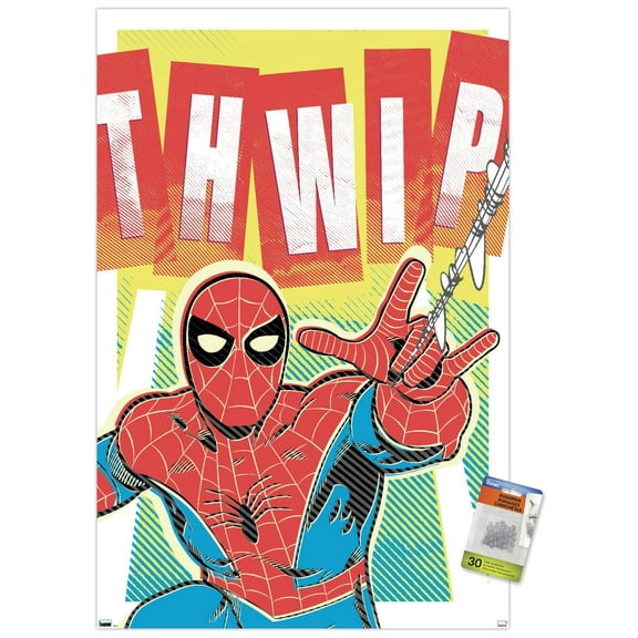 Marvel Comics Spider-Man - Thwip Wall Poster with Pushpins, 22.375" x 34"