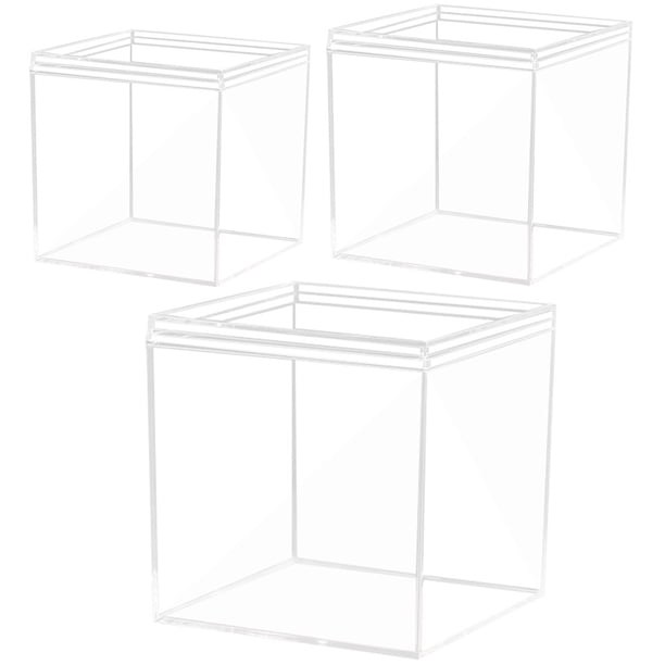 Vitrina cúbica cuadrada de 3 piezas, organizador y soporte coleccionable surtido