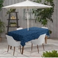 thumbnail image 2 of Vargottam Indoor/OutdoorTablecloth58x120 Inch Rectangle Tablecloth with Umbrella Hole and Zip- Waterproof PatioTableCloths- TableCovers for Backyard RectangularTable- Navy Blue, 2 of 5