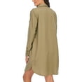 thumbnail image 2 of LUSMAY Women's Casual Button Down Shirt Dress Long Sleeve Cover Up Blouse Tops with Pockets, 2 of 8