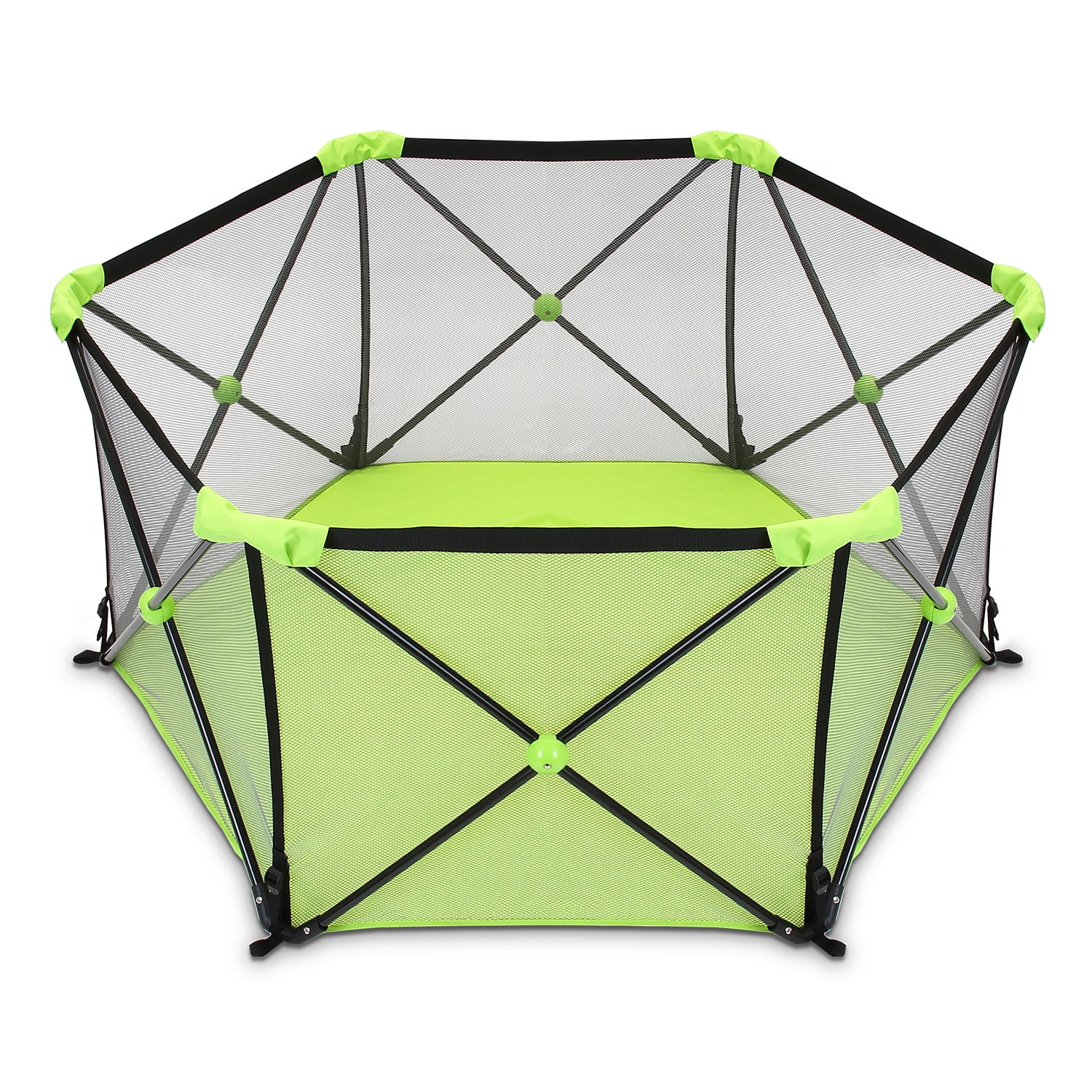 Lightweight Playard Mesh Playpen for Babies Green