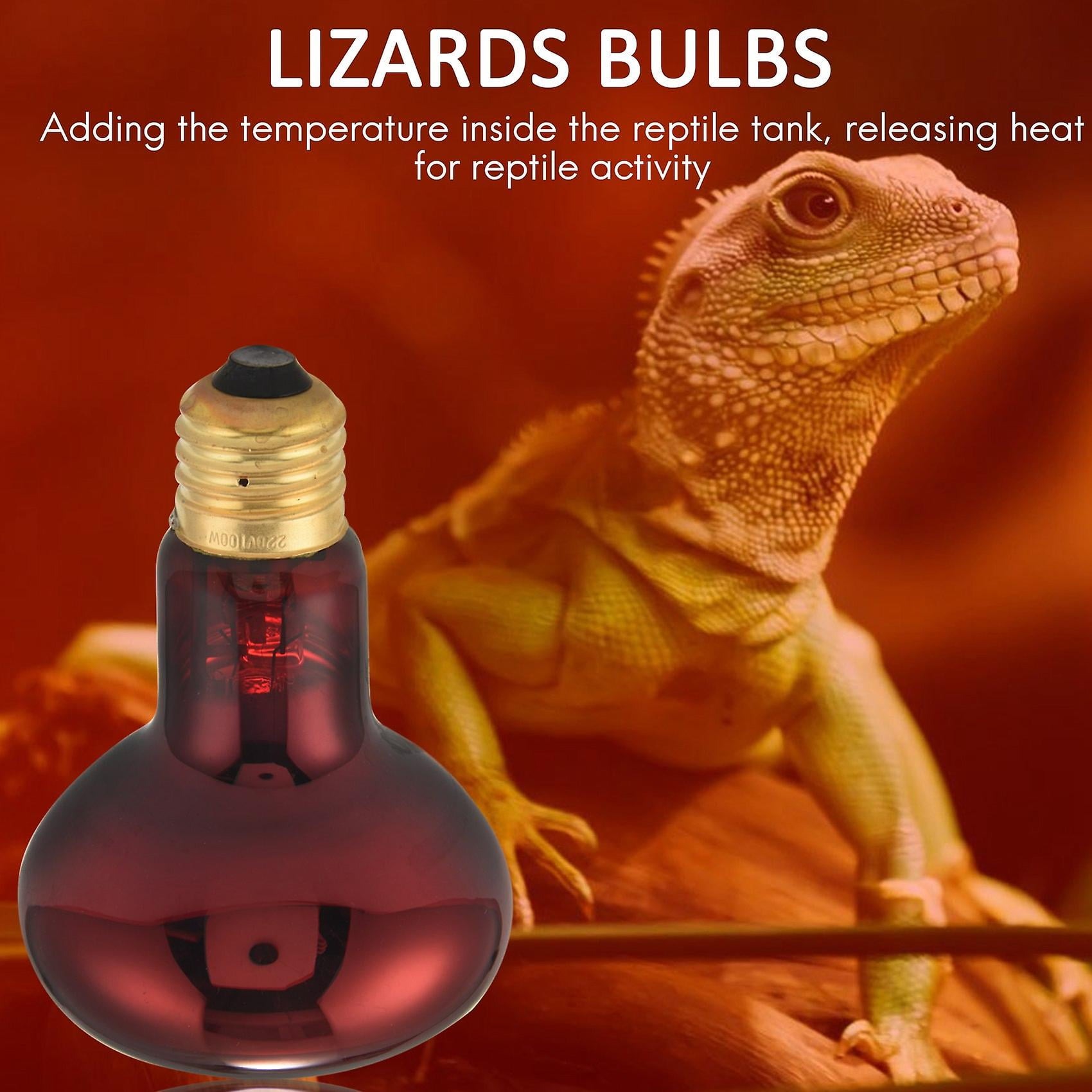 100W 2 Pack Infrared Heat Lamp Bulb Red Light Heat Bulbs for Pet Lizards Bearded Snakes Amphibians 220V Walmart