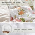 thumbnail image 6 of Exclusivo Mezcla Floral Full Comforter Set, 3 Pieces Full Size Lightweight Bedding Comforters, Beige Botanical Flowers Pattern, 6 of 8
