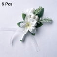 thumbnail image 2 of 6 piezas de boutonnieres blancos para hombres, novios y padrinos, 2 of 7