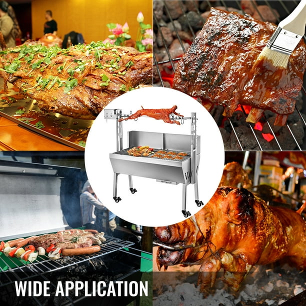 VEVOR Roaster Spit Rotisserie BBQ Grill Whole Pig Lamb Chicken Roaster 50W  90LBS