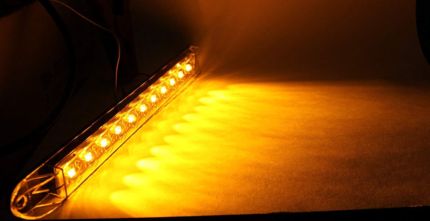 4 Clear Amber 17" Sealed LED Waterproof Submersible Turn Tail Clearance Marker Identification Truck Trailer Light Bars EHD