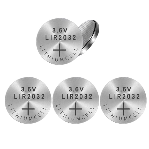 Set Of 5 LIR2032 Batteries 3.6V Coin Batteries Rechargeable LIR2032 Cell for Watches, Calculators,