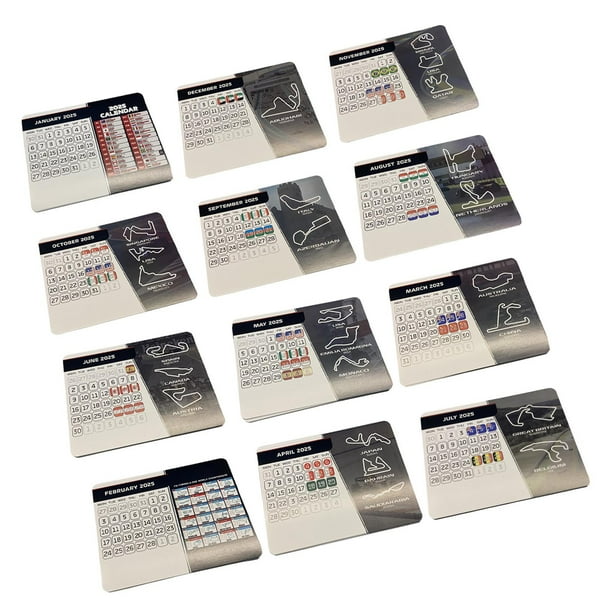 Calendario de fórmula,Calendario de competición de Fórmula 2025 Tarjetas de papel,Regalo para fanáticos de los deportes de motor de competición de Fórmula 2025,Calendario F1 2025