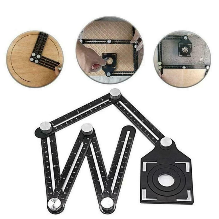 Amerteer Multi Angle Measuring Ruler, Aluminum Alloy Template Tool Drill Guide Ceramic Tile Hole Punch Locator, 6 Fold Measuring Tool for DIY Handymen Builders Carpenters, Tilers, Craftsmen - Walmart.com Amerteer Multi Angle Measuring Ruler, Aluminum Alloy Template Tool Drill Guide Ceramic Tile Hole Punch Locator, 6 Fold Measuring Tool for DIY Handymen Builders Carpenters, Tilers, Craftsmen - Walmart.com
