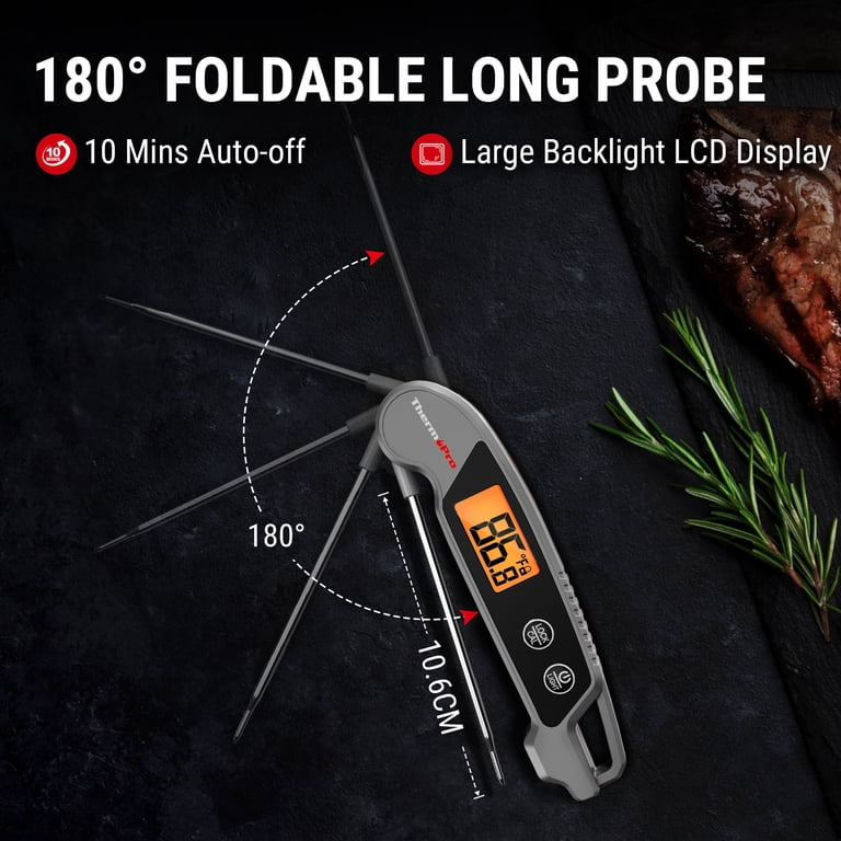 ThermoPro TP603 Thermomètre à Viande Numérique - Sonde Instantanée Étanche Pour Four Et Barbecue