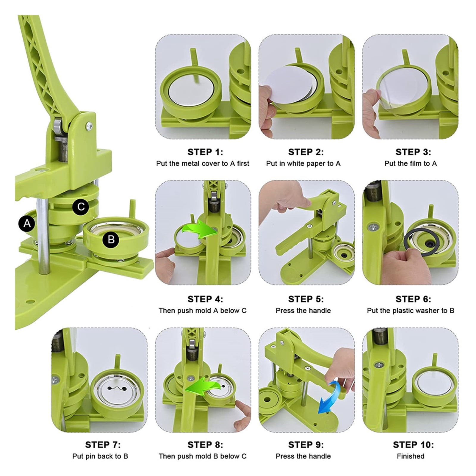 25MM-58MM Button Making Press Badge Maker Button Maker ReplaceableDIY Badge Maker Press Machine
