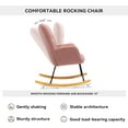 thumbnail image 6 of Rocking Chair Nursery Teddy Upholstered Glider Rocker High Backrest Nursery Rocker Comfortable Stylish Accent Armchair for Living Rooms Bedrooms Offices, 6 of 7