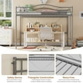 thumbnail image 3 of Loft Bed Twin Size with Ladder & Full Safety Guardrail, Heavy Duty Metal Twin Loft Bed 400 Lbs Load Capacity, Space-Saving, Noise Free, No Box Spring Needed, Easy Assembly, 3 of 7