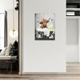 thumbnail image 3 of HFDF Funny Highland Cow Bathroom Wall Art Cute Cow Bathroom Pictures Wall Decor Farmhouse Bathroom Canvas Prt Patg Modern Home Decorations Artwork 16x24inch Framed, 3 of 5