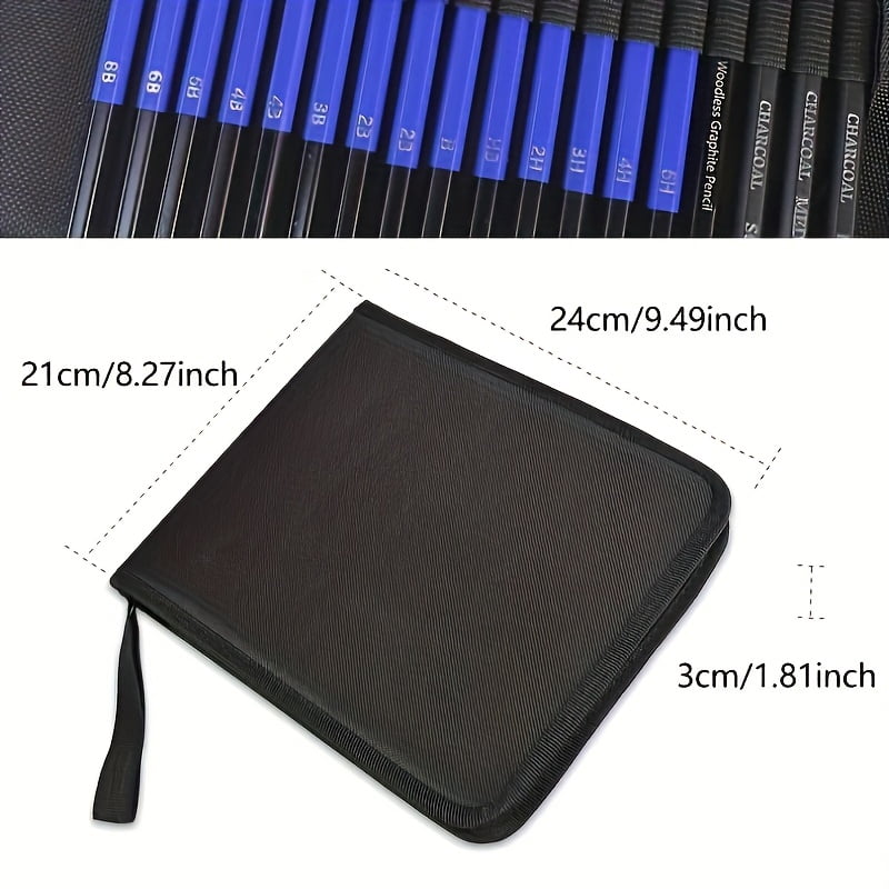 35-Piece Sketching & Charcoal Pencil Set, Complete Drawing Kit with Wood Pencils, Charcoal Pencils & Sticks for Artists
