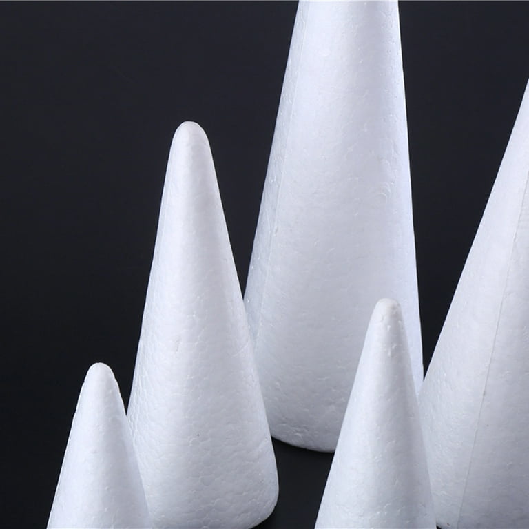 20 Pcs Hand Decor Cake Dummy Polystyrene Shape Cone Shaped Styrofoam Craft  Foam Cones Floral Styrofoam Cones