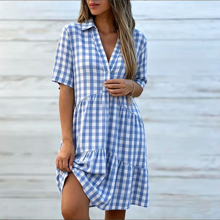 blue checkered mini dress Jorah Mini Dress