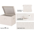 thumbnail image 3 of Contenedores de almacenamiento de tela con tapa, cajas de almacenamiento decorativas para estantes, cesta organizadora apilable con asas, paquete de 2, 3 of 4